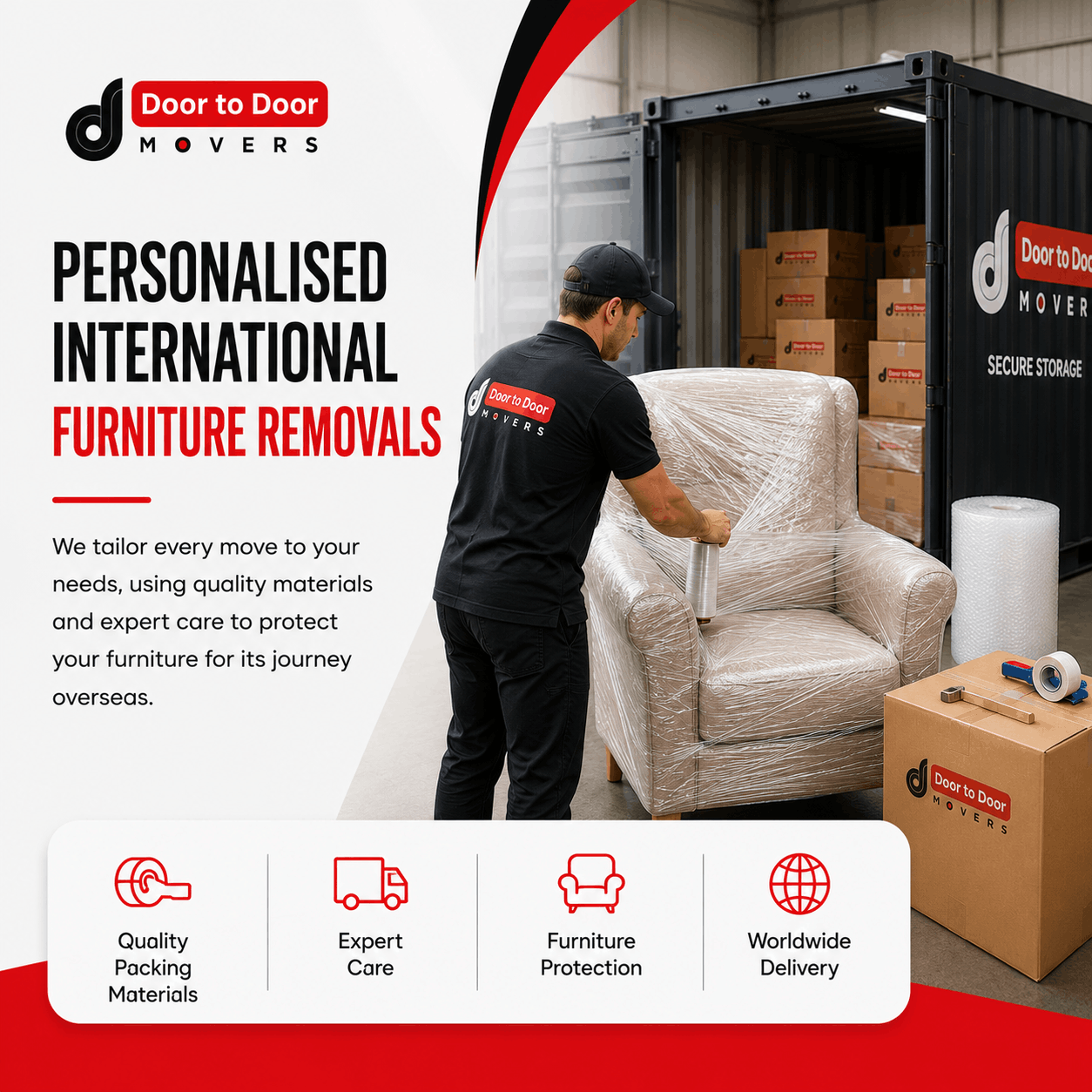 Personalised international furniture removals