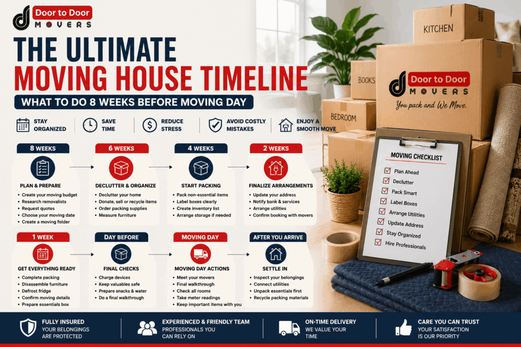 The Ultimate Moving House Timeline: What to Do 8 Weeks Before Moving Day
